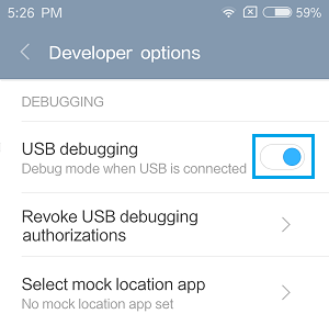 Enable USB DEbugging Mode on Android Phone