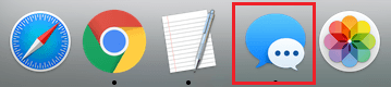 Messages App icon on Mac Taskbar