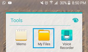 Open My Files App on Android Phone