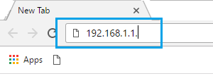 Router IP Address in Browser Bar