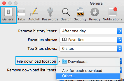 Safari Browser File Download Location Options On Mac