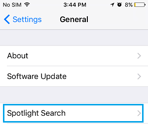  Onglet de recherche Spotlight sur iPhone