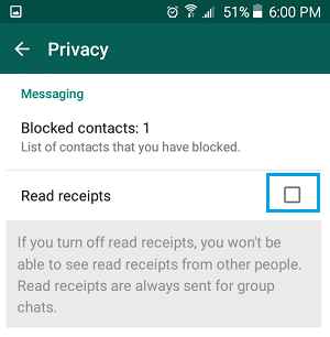 Disable WhatsApp Read Receipts
