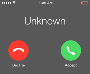 Call From Unknown Caller on iPhone