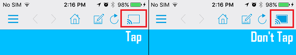 Cast Button in TV & Video Cast App on iPhone