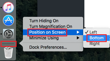 Change Dock Position From Left to Bottom of Screen on Mac