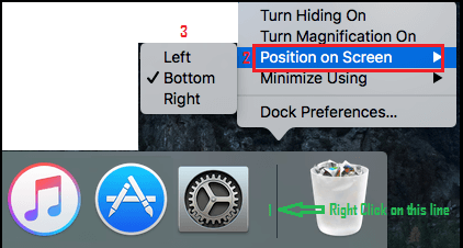 Change Dock Position By Right Clicking on Dock Line