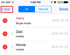 Clear All Calls From Call History On iPhone