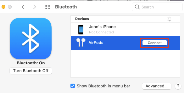 Connect AirPods to Mac