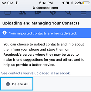 Delete All Synced iPhone Contacts from Facebook