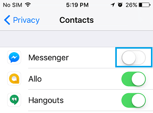 Disable Facebook Messenger from Accessing Contacts on iPhone