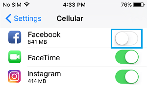 Disable Cellular Data for Apps on iPhone