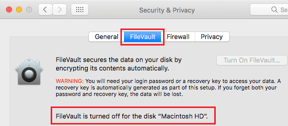 Disable FileVault On Mac 