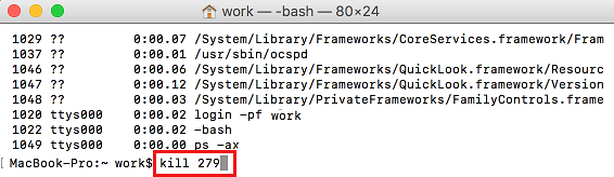 Force Quit App in Terminal on Mac