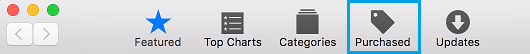 Mac App Store Purchased Tab