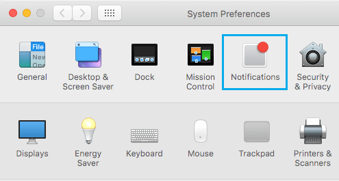 Notifications Option on Mac