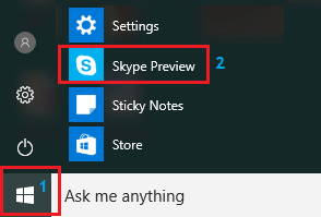 Start Skype Preview App On Windows Computer