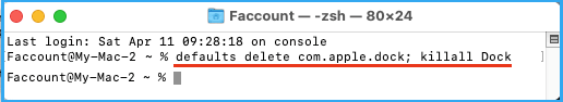 Reset Dock on Mac Using Terminal