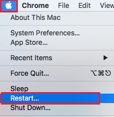 Restart Option on Mac