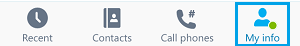 Skype My Info Tab on iPhone