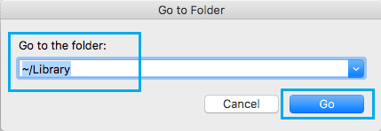 Go to Library Folder on Mac
