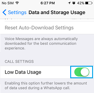 Enable Low Data Usage For WhatsApp Calls