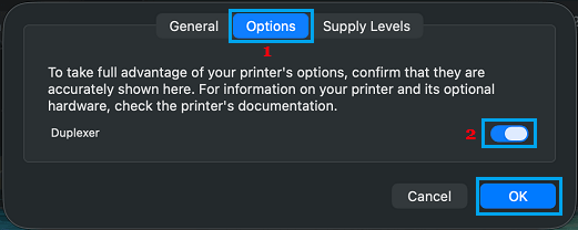 Enable Two Sided Printing on Mac