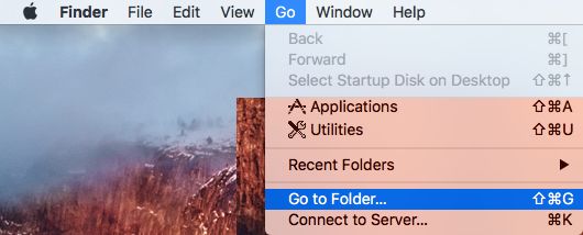 Go to Folder Menu Option on Mac 