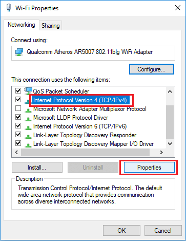 Open Internet Protocol Version 4 (TCP/IPv4) Properties