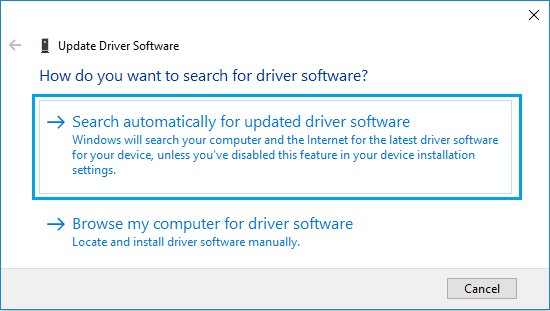 Search Automatically for Updated Driver