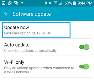 Check For Software Update Now Option On Android Phone