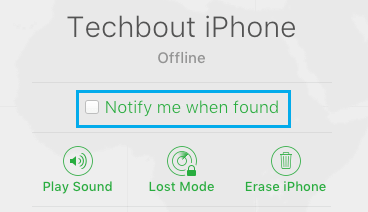 Notify Me When Found Option in Find My iPhone Service