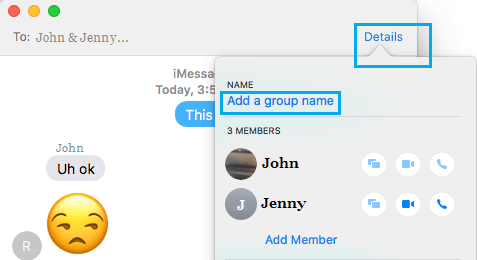 Add Group Name Option in Messages App on Mac