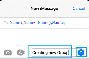Send Group Message on iPhone