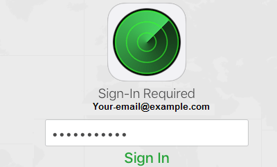 Sign-in to Find iPhone Service