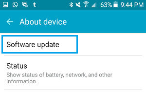 Software Update option on Android Phone