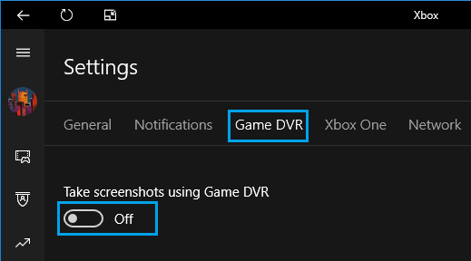 Disable Take Screenshots Using Game DVR Option in Windows 10