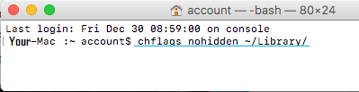 Unhide Library Menu Option On Mac Using Terminal Window