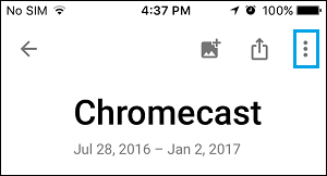 3-Dot Icon in Album in Google Photos App