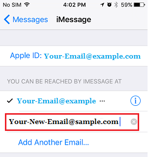 New Email Address For iMessage On iPhone 