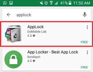 AppLock App in Google Play Store