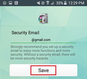 AppLock Security Email on Android