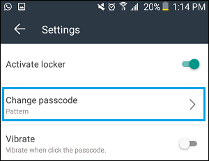 Change Passcode in App Lock