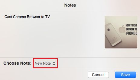 Choose Note Option on Mac