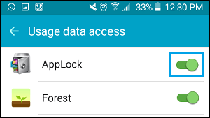 Enable Data Usage Access for AppLock