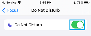 Enable Do Not Disturb Mode on iPhone