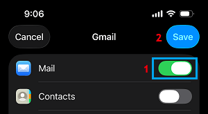 Allow Emails From Selected Email Account on iPhone