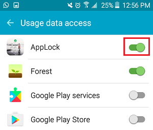 Enable Usage Data Access for App Lock