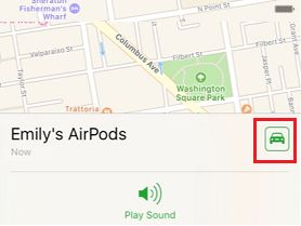 Find Directions Option in Find My AirPods Service on iPhone