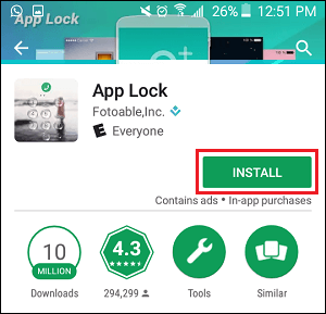 Install App Lock by Fotoable
